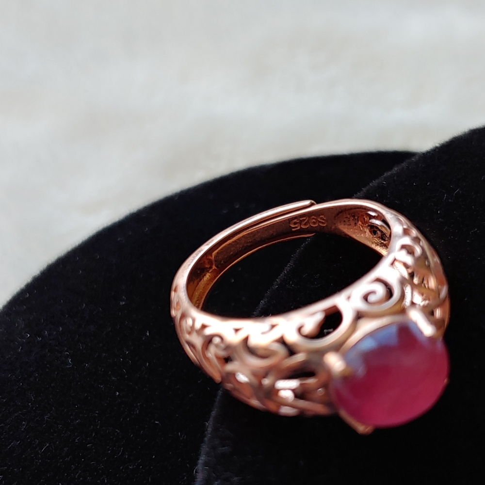 Rose Gold Plated Ruby - Picture 2 of 2